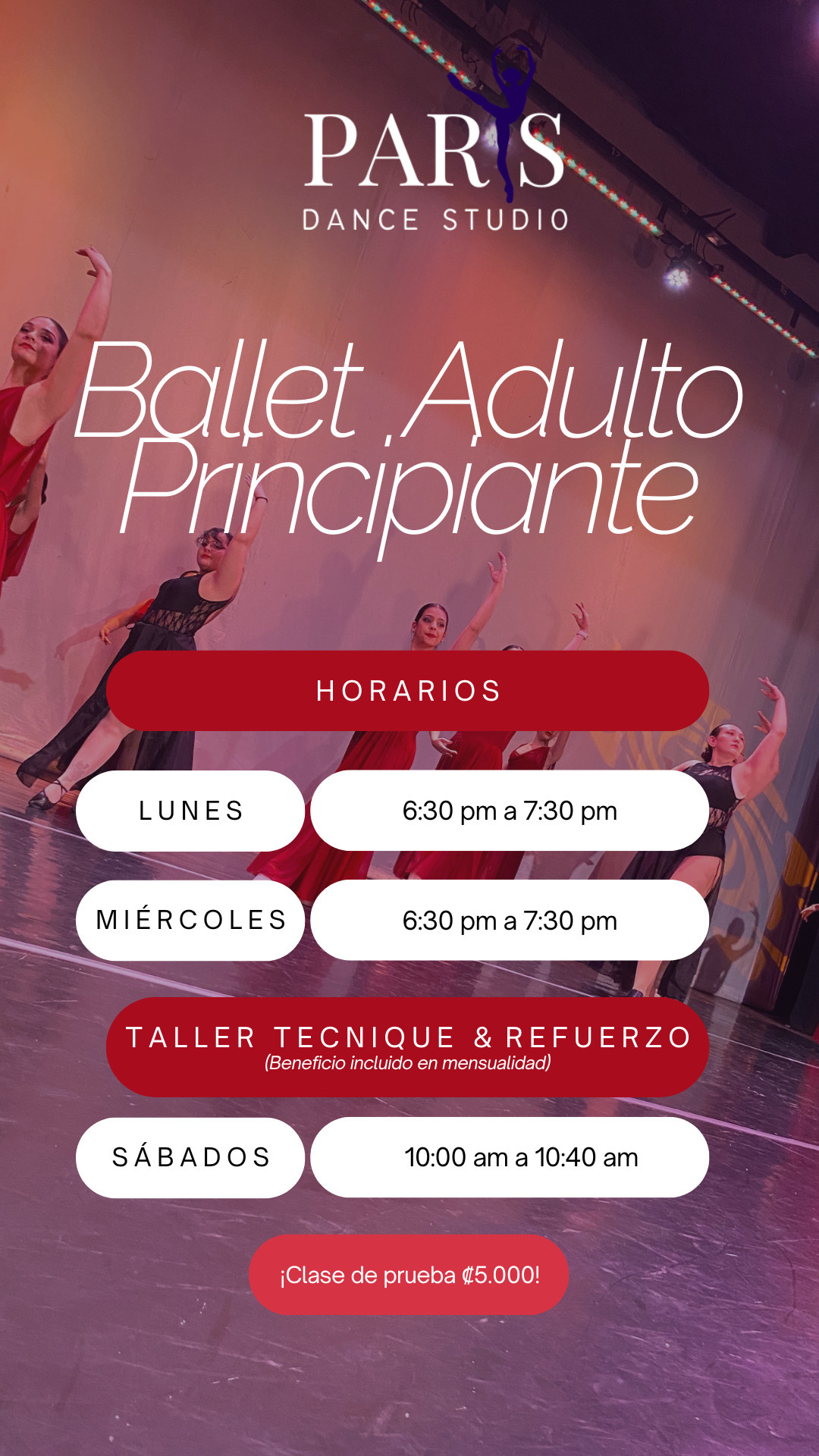 Horario Ballet Principiante