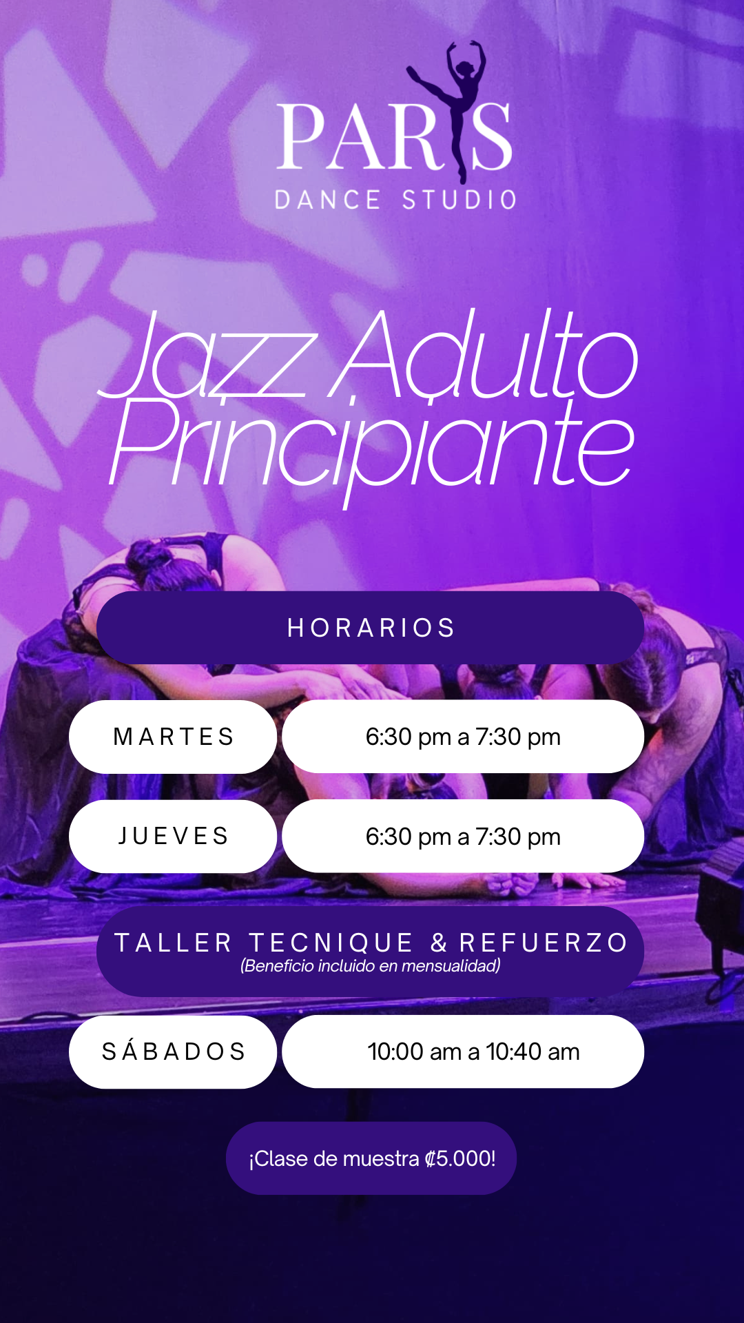 Horario Jazz Principiante