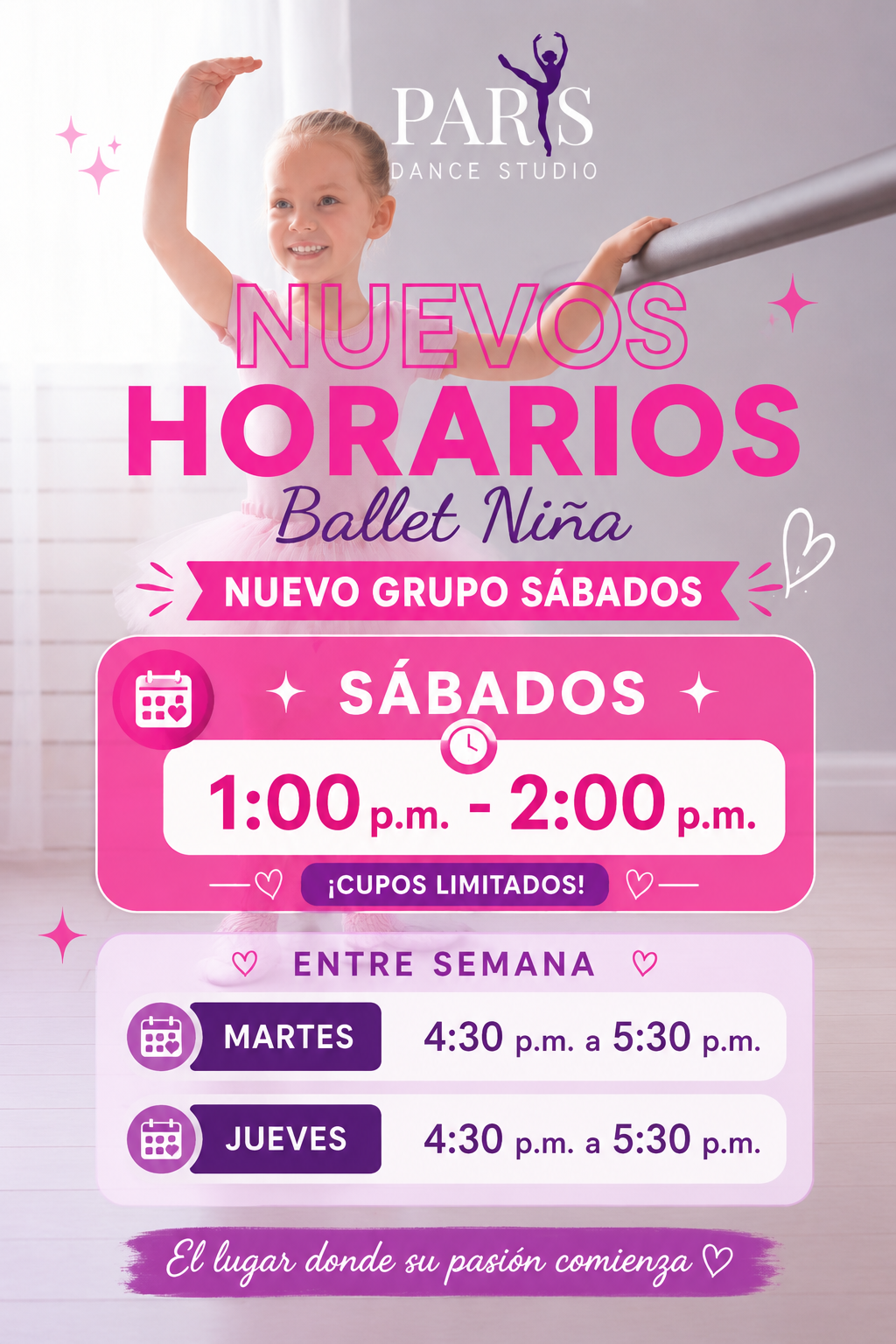 Horario Ballet Niñas Principiante